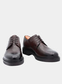 ROBERTO SERPENTINI - Derby Homme en cuir lisse - Marron foncé