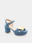 RUPERT SANDERSON - Deirdre Plateau Sandal - Bleu