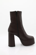 Heeled ankle boots (11.5cm) - Dark brown