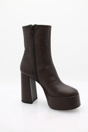 Heeled ankle boots (11.5cm) - Dark brown
