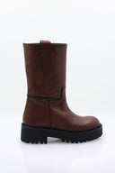 Calfskin leather boots - Brown