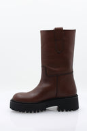 Calfskin leather boots - Brown
