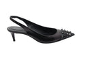 Slingback Leather Pumps - Black