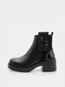 Bottines chunky en cuir à bijoux – Noir - Marque Italienne Luciano Barachini
