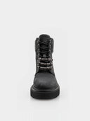Bottines biker à ornements métalliques – Noir - Marque Italienne Luciano Barachini