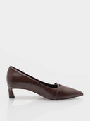 Escarpins babies en cuir lisse – Marron foncé - Marque Italienne Roberto Serpentini