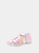 Gesloten kindersandalen met klittenbandsluiting - Metallic roze