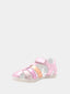 Sandales fermées enfant à velcro - Rose métallisé