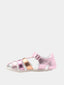 Sandales fermées enfant à velcro - Rose métallisé