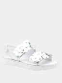 Sandals with decorative flowers - Grey